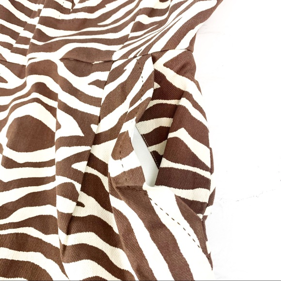 Kate Spade Strapless Brown Zebra Mini Dress Size 0 - Picture 6 of 11